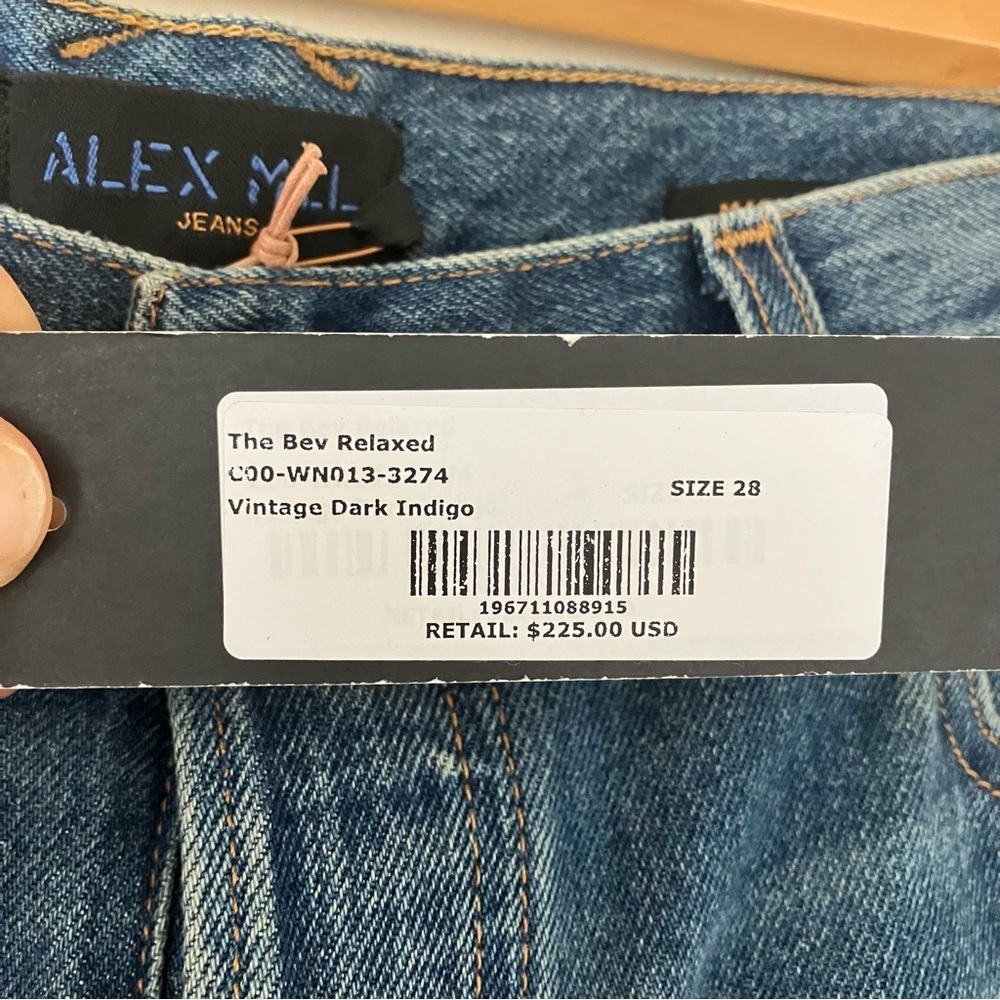 NWT Alex Mill The Bev Relaxed Jeans In Vintage Dark Indigo Wash - Picture 6 of 14